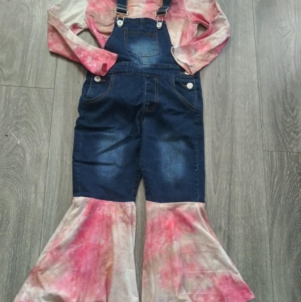 Girls Bellbottom Overall Set